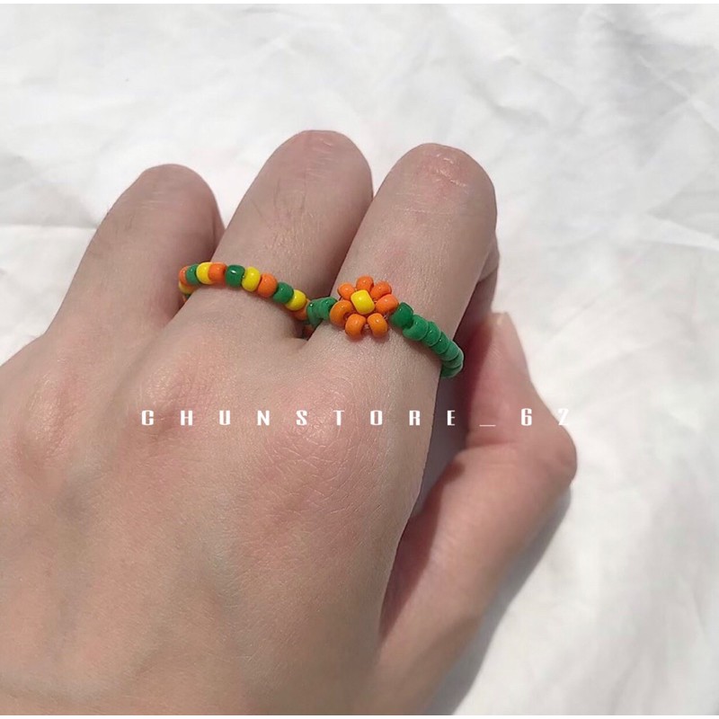 Set 2 nhẫn hạt daisy