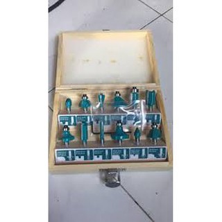 Bộ mũi phay gỗ total 6-8-12mm total tacsr0121 bộ mũi cắt mép