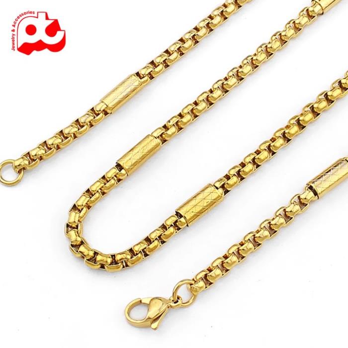 Dây chuyền nam cao cấp thời trang đẹp titan kiểu bọc khoanh chạm họa tiết chéo PT JEWELRY kích cỡ 4mm PTDCNA165