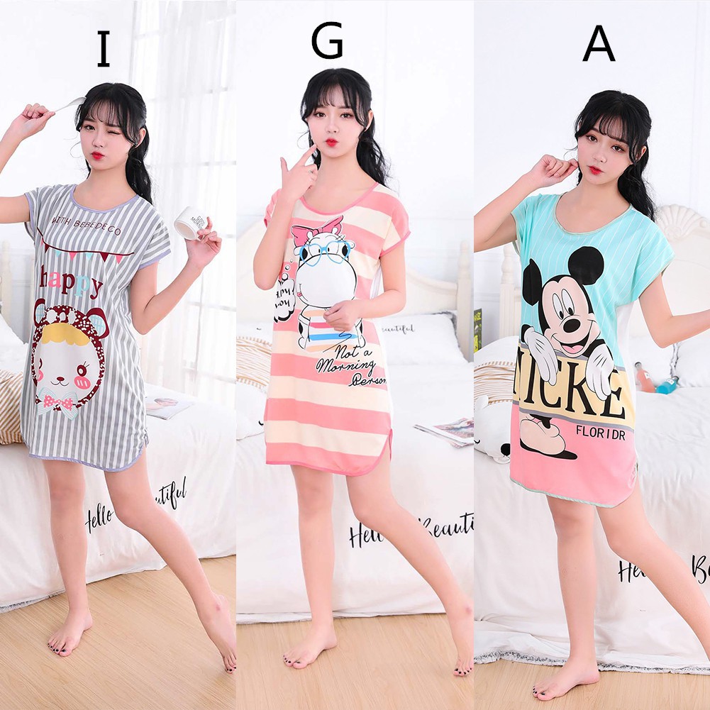 FREESHIP ĐƠN 99K_ Đầm ngủ tay ngắn dáng rộng thoải mái | BigBuy360 - bigbuy360.vn