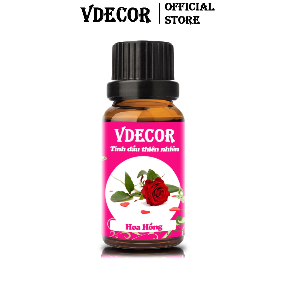 Tinh Dầu Hoa Hồng VDECOR Nguyên Chất 100% từ Thiên Nhiên