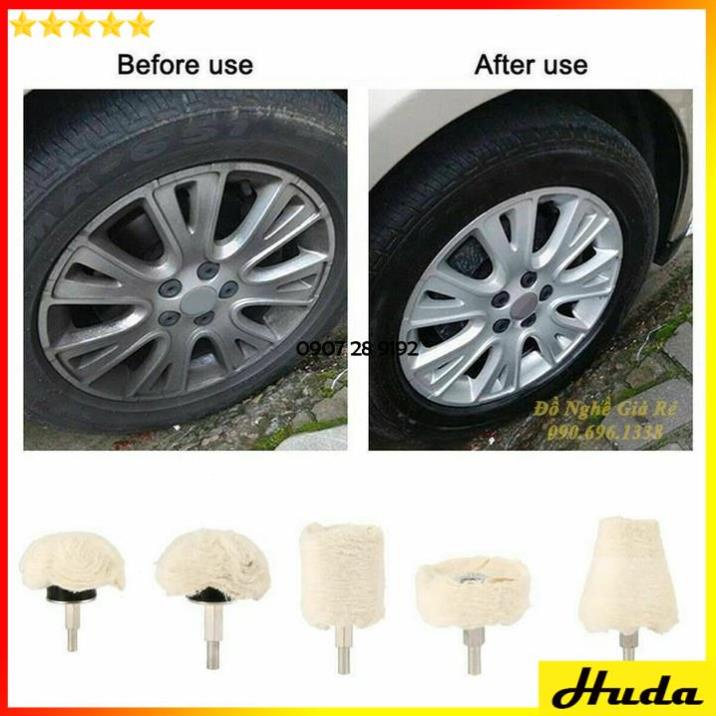 Chổi đánh bóng kim loại ⚡️FREESHIP⚡️ Đầu vải đánh bóng kim loại inox gắn máy khoan