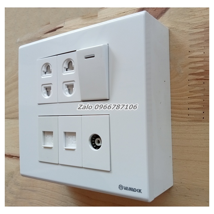 COMBO Ổ cắm - Công tắc - Hạt Ổ TV, Mạng lan SINO - S18CC Chính hãng