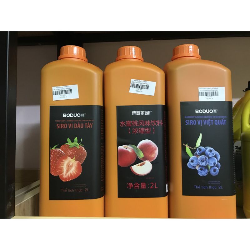 Siro Boudo Dâu / Việt Quất / Đào Chai 150ML