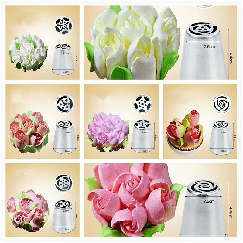 Set 2 Đầu Bắt Bông Kem Trang Trí Bánh Bằng Thép Không Gỉ