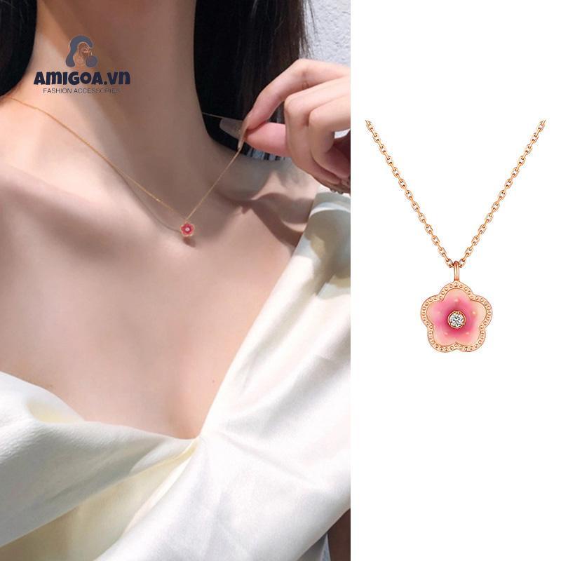 ✨✨ Vòng Cổ Hoa Đào Nhỏ Nhẹ Thiết Kế Đơn Giản Sang Trọng Cho Nữ