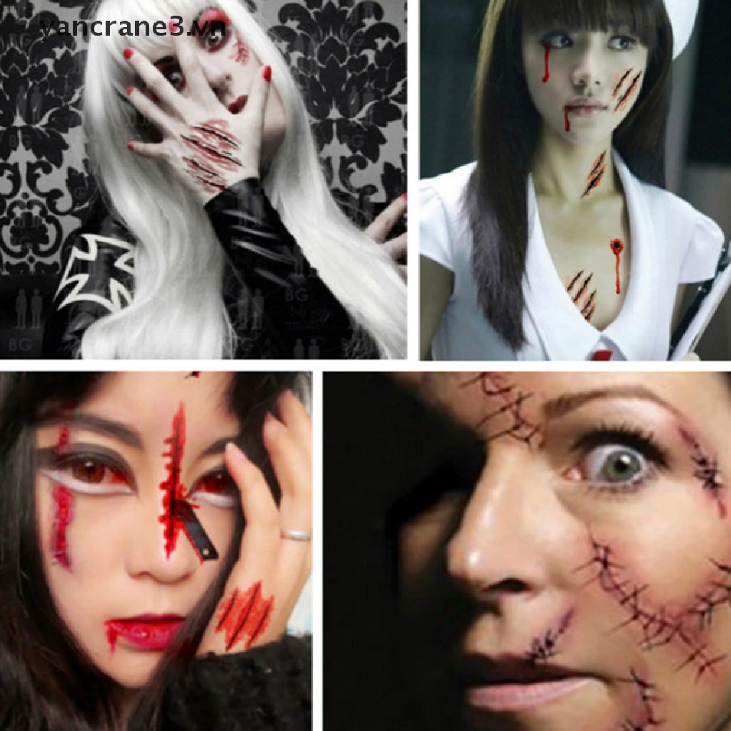 Set 30 Tấm Hình Xăm Dán Vết Sẹo Máu Hóa Trang Ma Cà Rồng Halloween yancrane3.vn