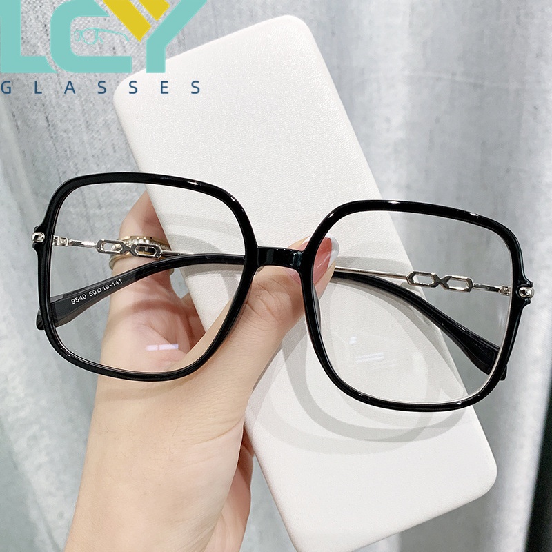 Mắt Kính Cận Thị Gọng Vuông Lớn Bằng Hợp Kim Chống Ánh Sáng Xanh Lam Phong Cách Mới Dễ Phối Đồ Cho Nam Và Nữ # 0°-6.0° (Tại Chỗ) 9540
