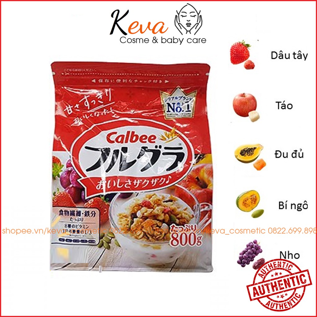 Ngũ Cốc Calbee 800g Nội Địa Nhật Bản | Ngũ Cốc Hoa Quả Callbee sấy khô - Keva