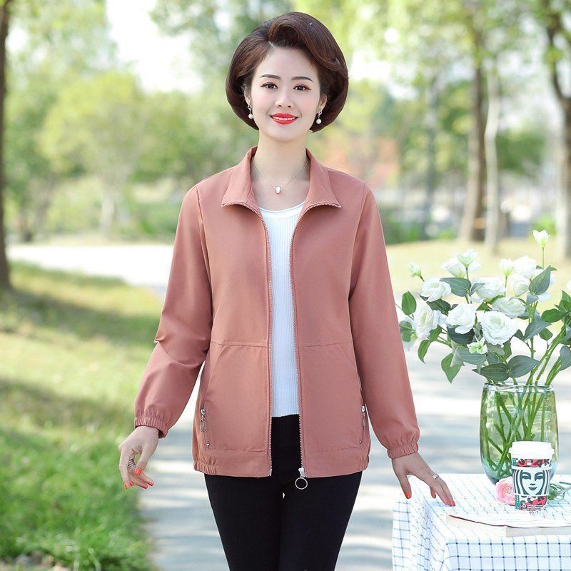 Áo khoác mùa xuân và mùa thu của phụ nữ trung niên áo khoác phong cách phương tây ngắn 2021 áo khoác mới dành cho người