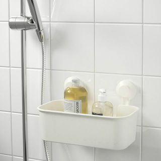 Giá để đồ nhà tắm hút chân không Ikea TISKEN 28 x 17 x 19 cm (Trắng). CHÍNH HÃNG IKEA THỤY ĐIỂN