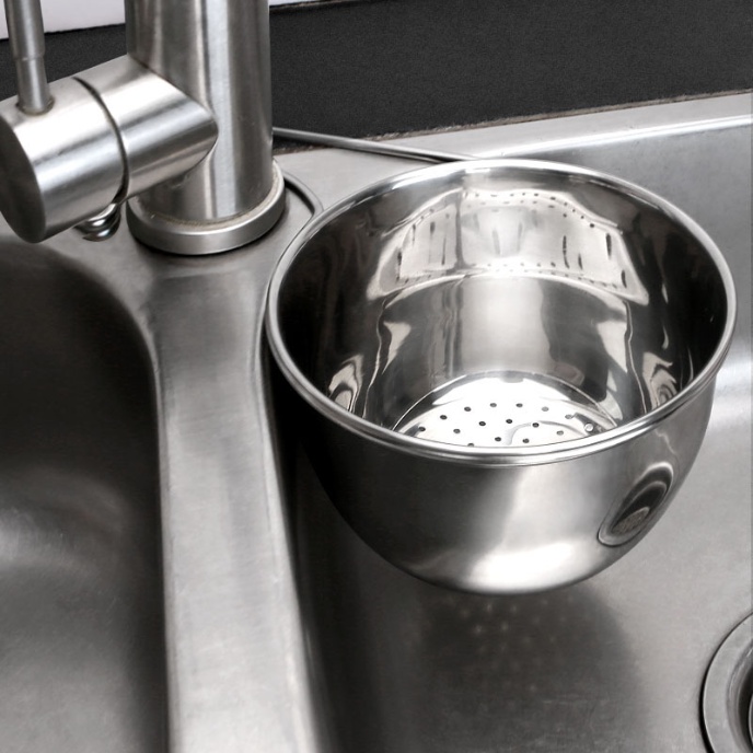 Rổ Lưới Bằng Thép Không Gỉ Ráo Nước Đựng Rau Củ Quả Tiện Dụng Cho Nhà Bếp