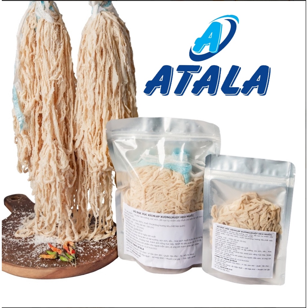 Ruột heo muối gói 100 mét - Làm lạp xưởng xúc xích, Nguyên liệu từ 100% ruột heo tươi
