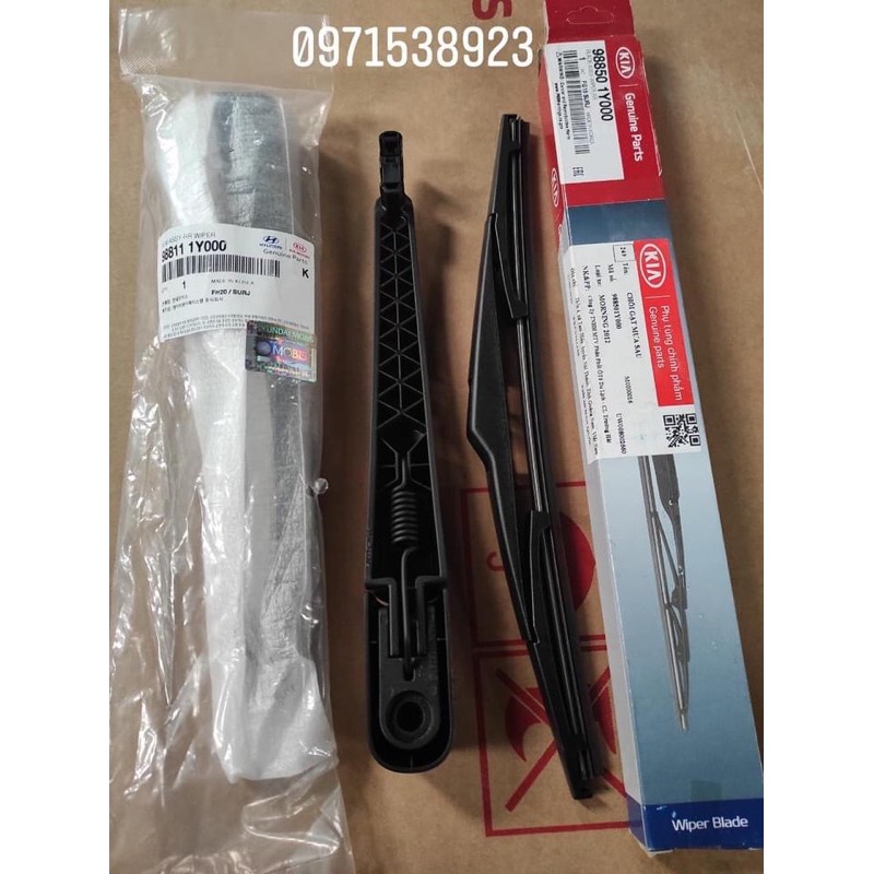 Bộ cần gạt mưa sau kia morning huyndai i10 xịn chính hãng 988501y000 9885111y000