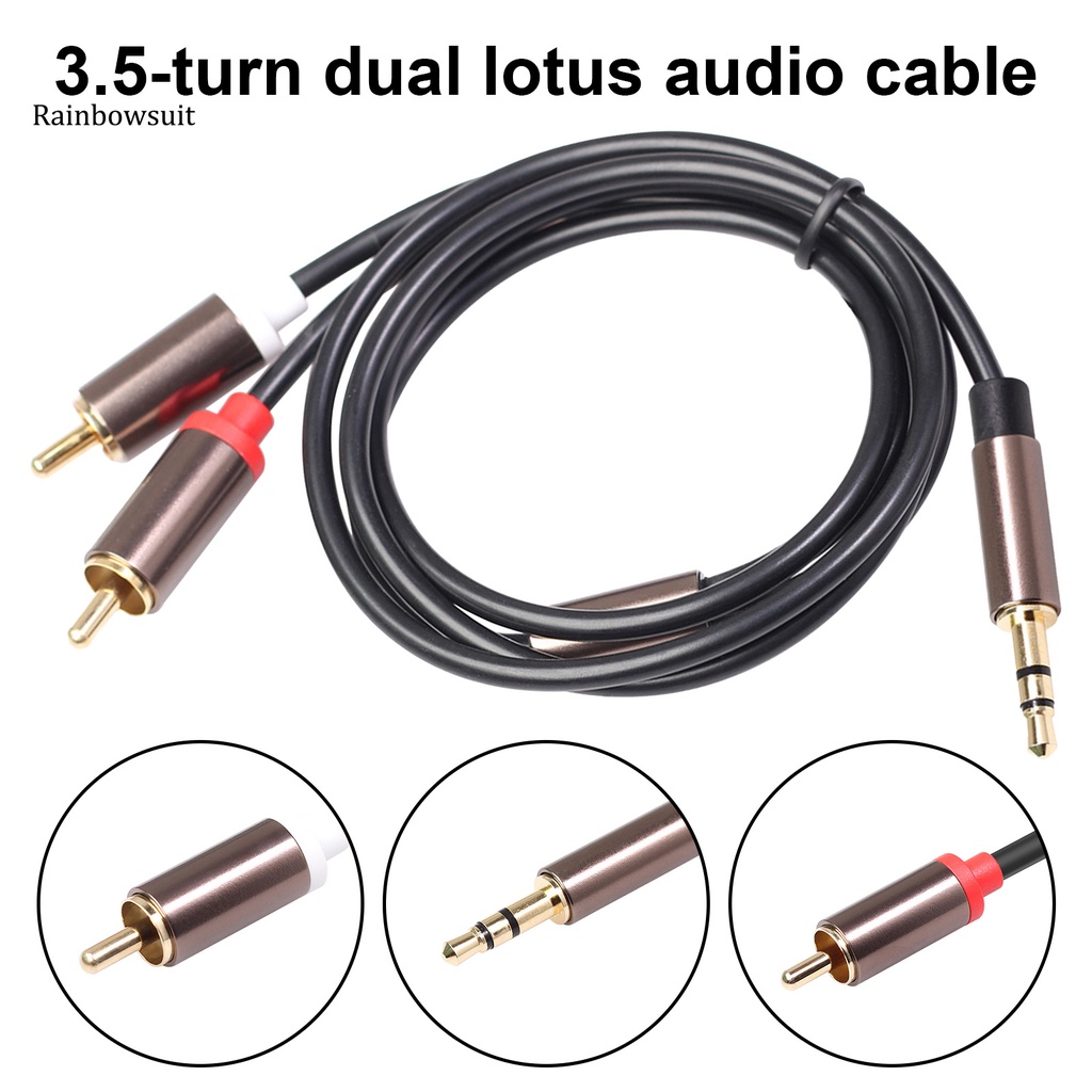 Dây cáp âm thanh chuyển đổi đầu cắm 3.5mm sang 2 đầu cắm RCA cho loa