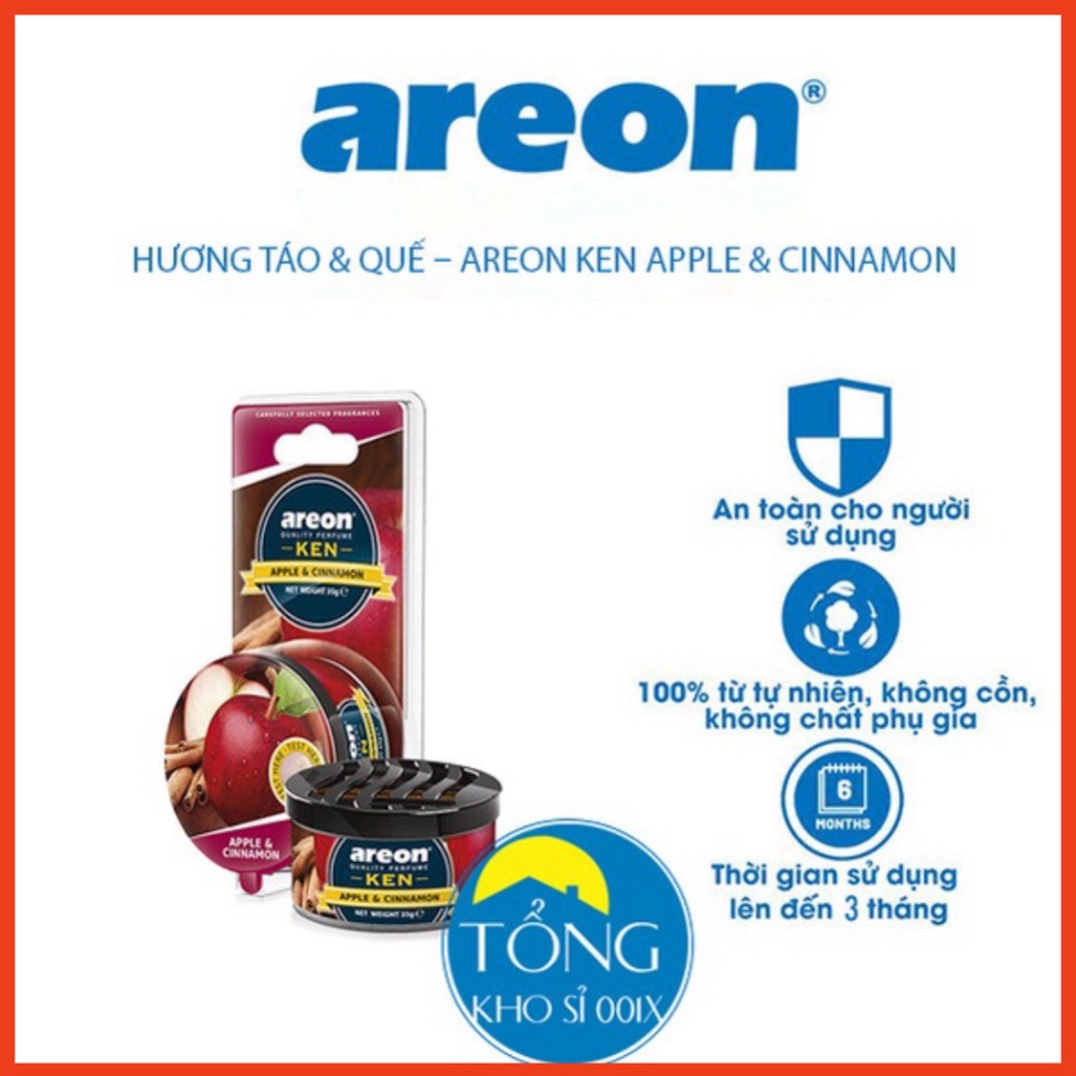 Sáp thơm ô tô hương táo &amp; quế – Areon Ken Apple &amp; Cinnamon