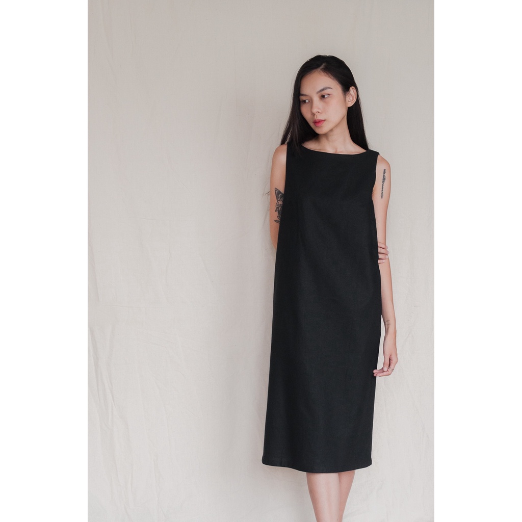 Đầm Linen- Đầm cổ thuyền