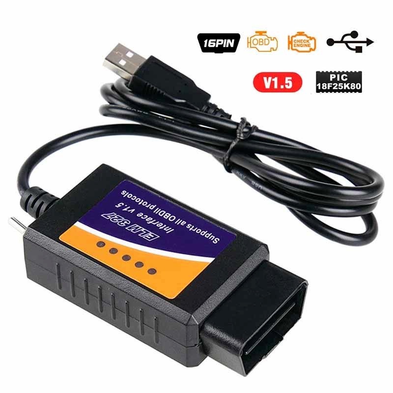 Bộ Thiết Bị Quét Chẩn Đoán Lỗi Xe Hơi Elm327 USB V1.5 OBD2 Cho Ford Forscan CH340+25K80 Chip HS CAN / MS CAN