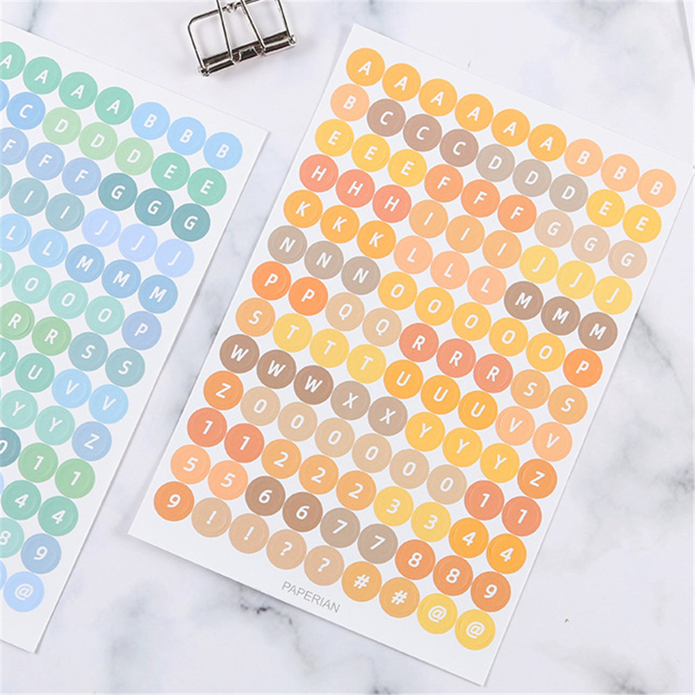 Bộ 4 Tấm Hình Dán Trang Trí Hoạ Tiết Chữ Cái Tiếng Anh Xinh Xắn