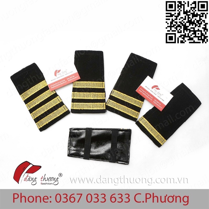 Cầu vai phi công tiếp viên hàng không cơ trưởng máy bay gắn trên vai áo