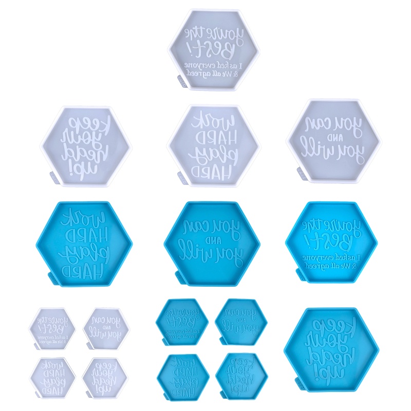 Sa Khuôn Nhựa Hình Lục Giác Sáng Bóng Dùng Làm Móc Khóa / Đồ Trang Sức