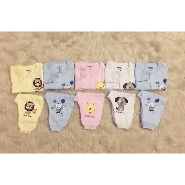 Bộ carter dài cotton cho bé