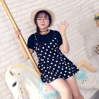 Áo cho người béo bigsize phối chấm bi