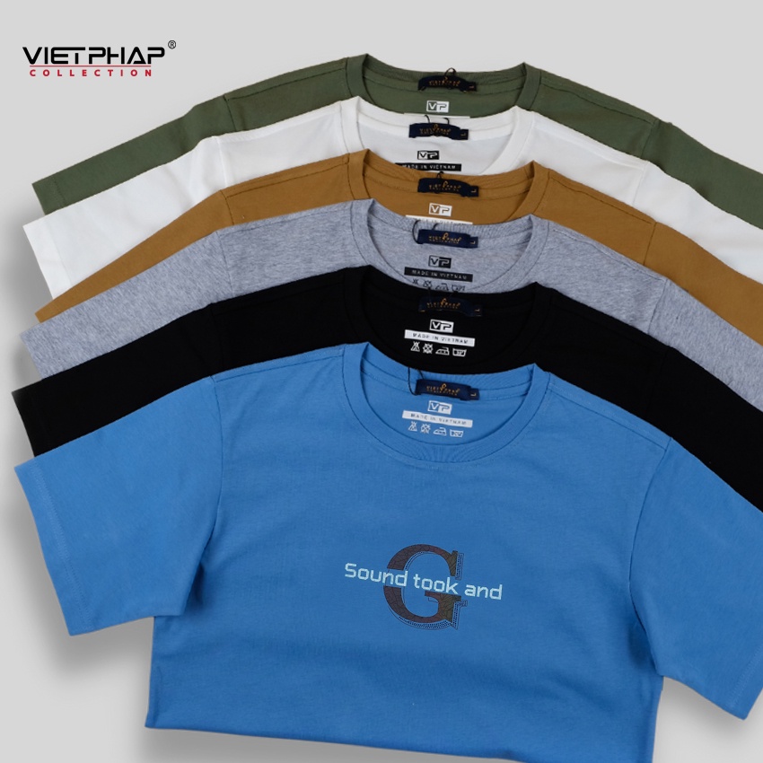 Việt Pháp Áo thun nam cổ tròn 7804 ngắn tay vải thun cotton cao cấp đẹp dày dặn, thoáng mát - Hàng Chính Hãng