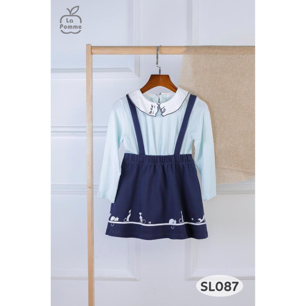 [129-159k Sale đồng giá La pomme] SL087 Bộ dài tay giả đầm thêu tay Mèo con