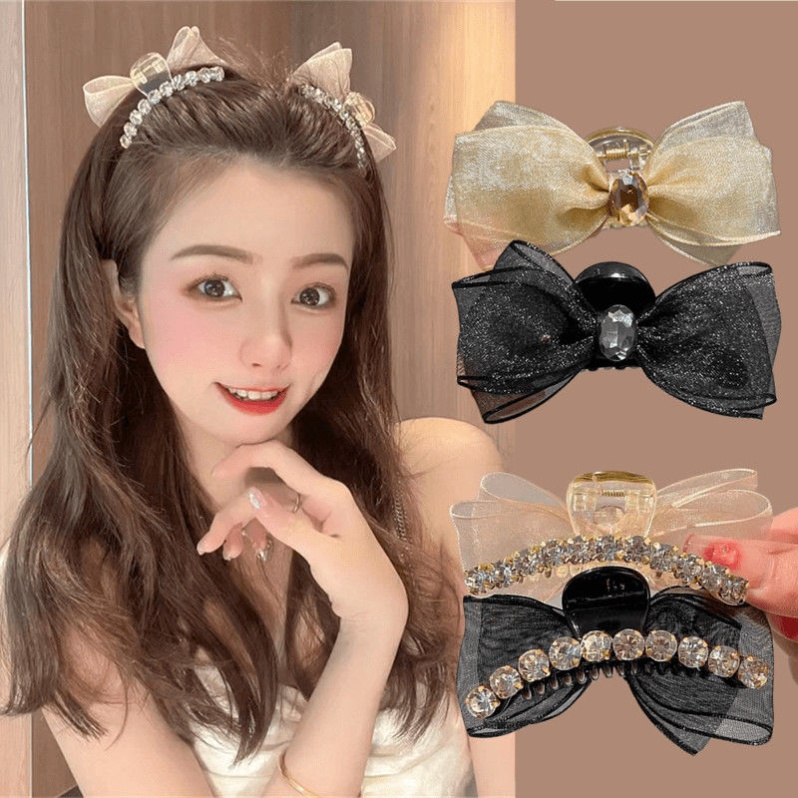 Kẹp Tóc Nơ Bướm Đính Đá Thời Trang Hàn Quốc