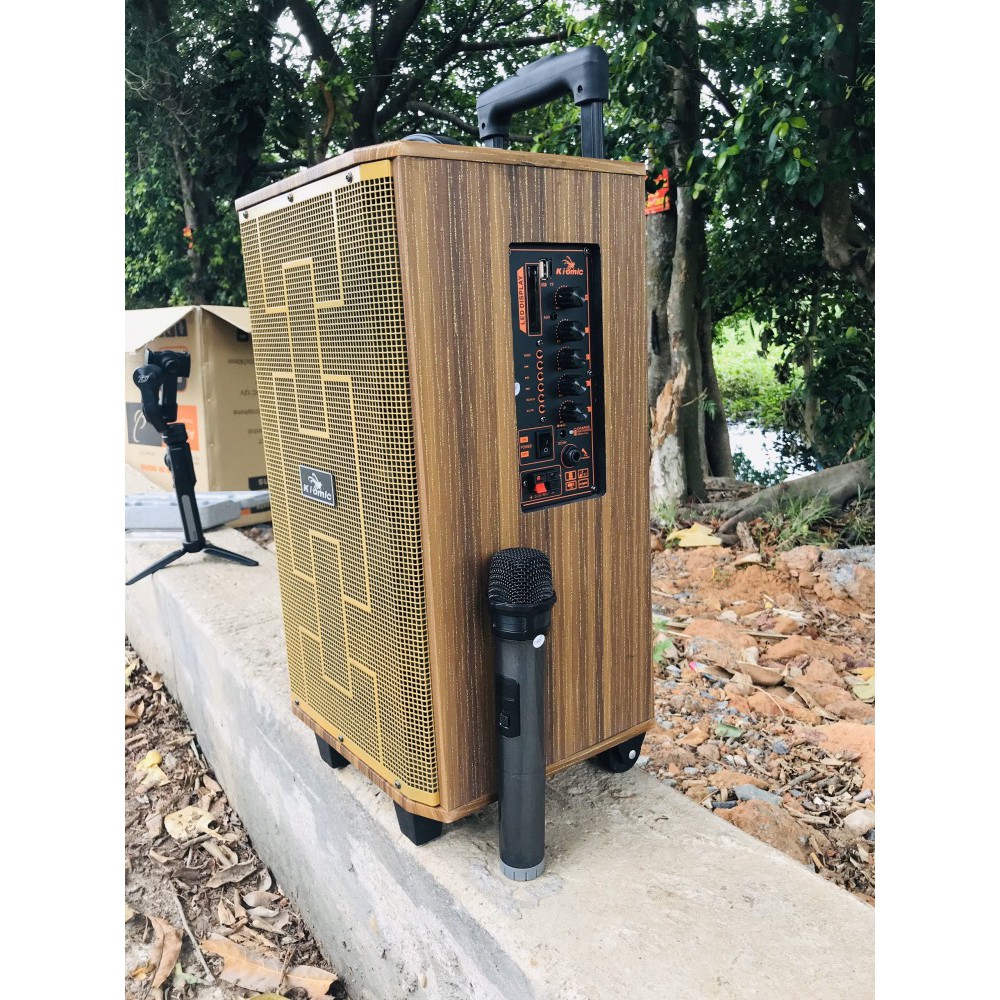Loa Kéo Karaoke Kiomic K89 Tặng Kèm 2 Micro Không Dây Chống Hú- Loa Kẹo Kéo K89 Bản Nâng Cấp K88