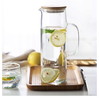 Bình thuỷ tinh nắp tre 1l