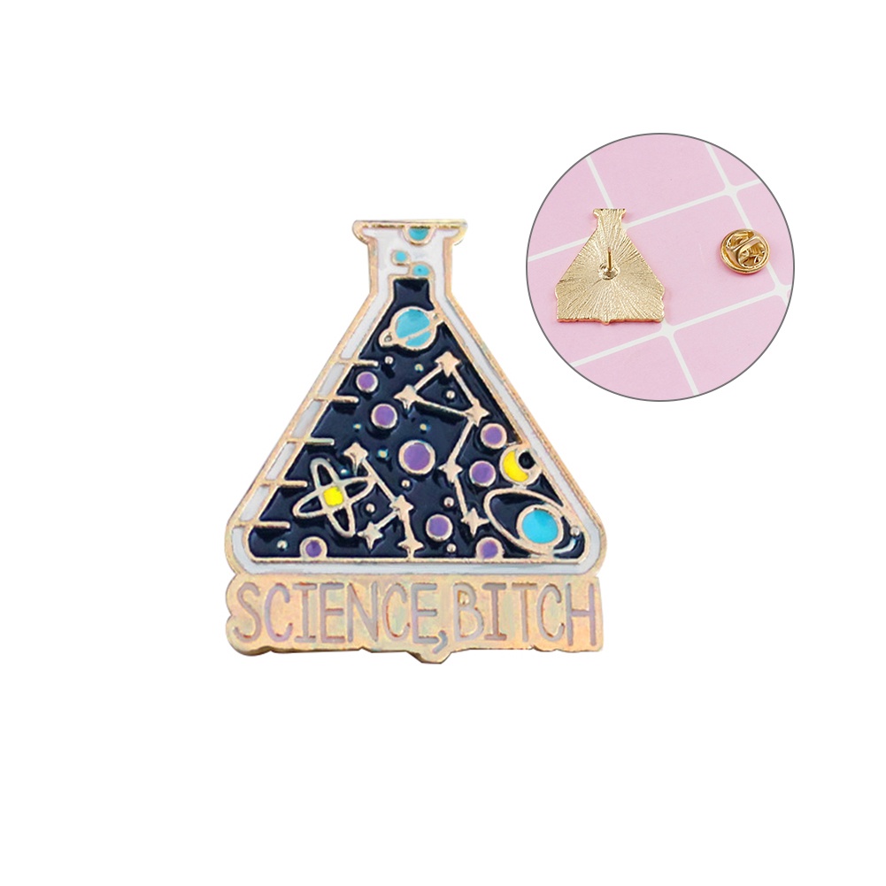 Trâm cài áo hình bình nước in hình ngôi sao và hành tinh mặt trăng thời trang