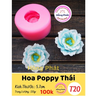 Khuôn silicon hoa poppy thái - T20 - Silicon Hồng Phát