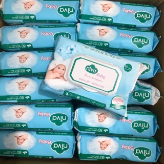 Khăn Ướt NiVa Cao Cấp Không Mùi Gói 80 tờ