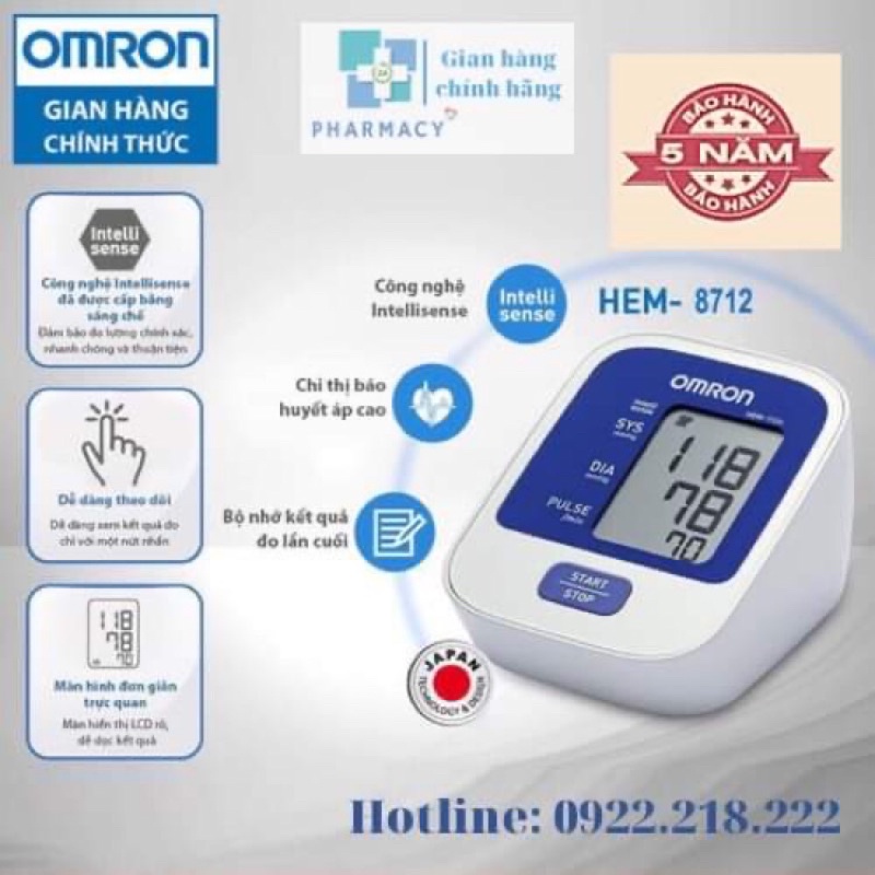 Máy đo huyết áp Omron Hem 8712