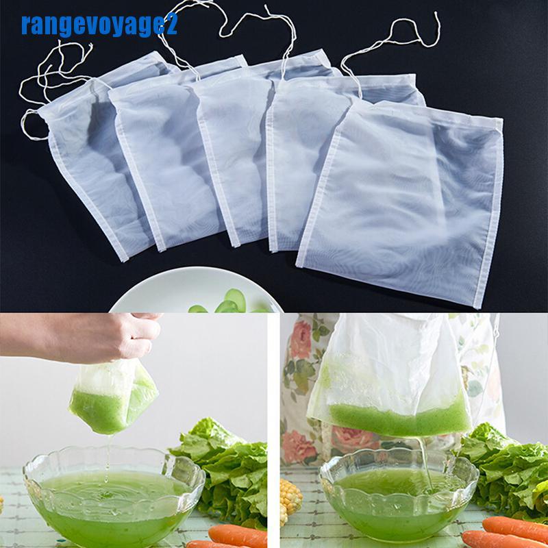 [ready stock] 1x reusable food nut milk tea fruit juice brew wine nylon mesh filter bag【vn】
