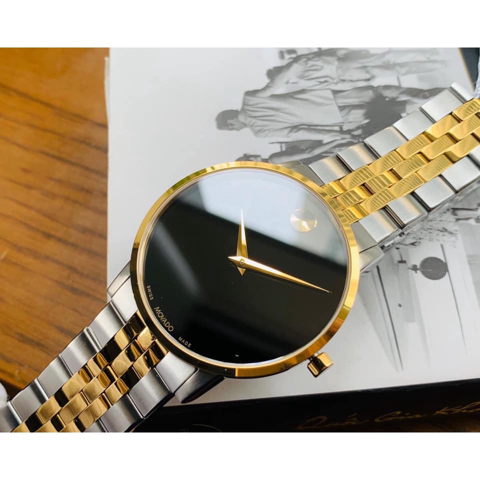 Đồng Hồ Nam Movado Museum Classic Black Dial Two-tone 0607200