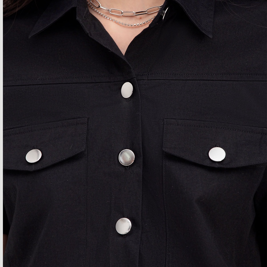 Áo sơ mi kiểu nữ croptop GUMAC cá tính trẻ trung AB755 | BigBuy360 - bigbuy360.vn