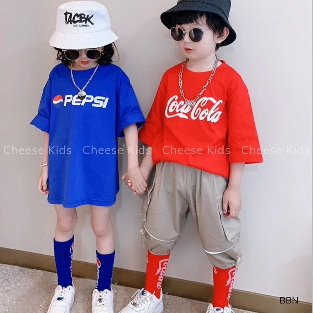 Áo thun unisex bé trai bé gái, áo phông trẻ em cheesekids 11 đến 21kg