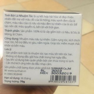 TINH BỘT LÁ NHUỘM TÓC THẢO DƯỢC