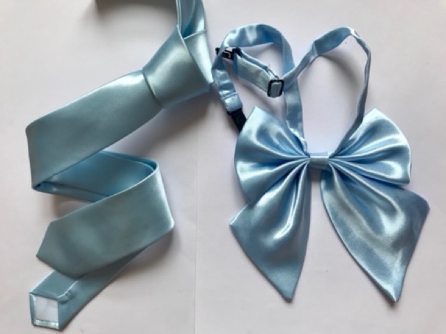 Cà vạt bản nhỏ nam và Nơ nữ ( set có sẵn, nhiều màu lựa chọn )
