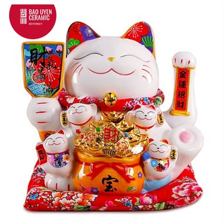 Mèo thần tài may mắn vẫy tay tự động, niên niên hữu dư, chiêu khách chiêu tài