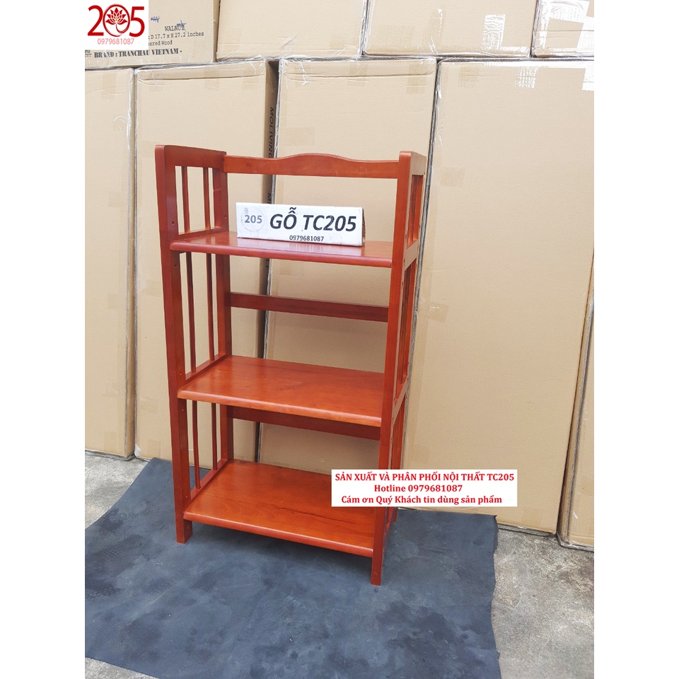 Kệ sách gỗ 3 tầng 40x28x90cm GỖ CAO SU 100%