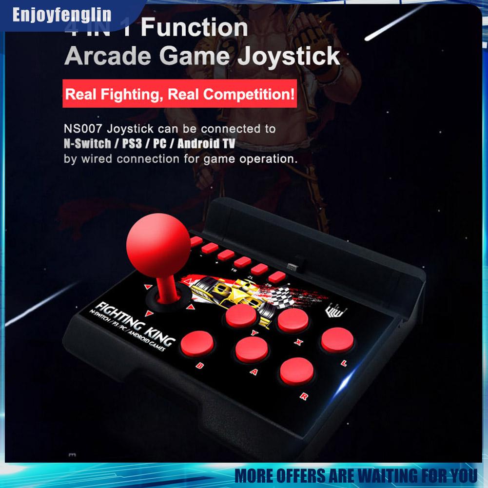 （Enjoyfenglin） 4-in-1 Retro Arcade Game Joystick Station USB C Wired TURBO Fighting Controller