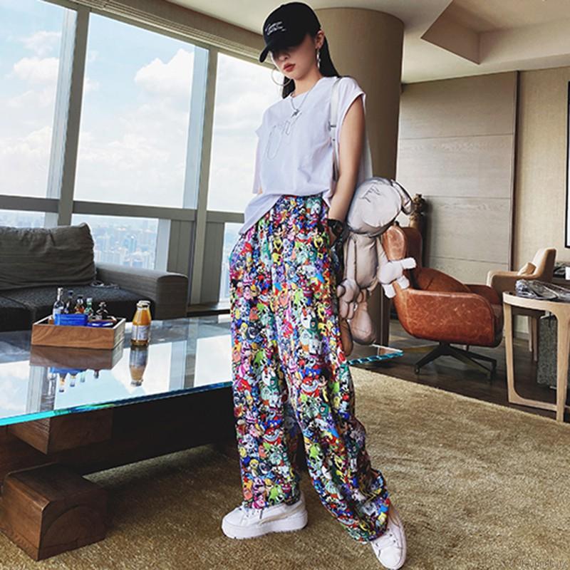 Quần Dài Lưng Thun In Họa Tiết Hoạt Hình Cá Tính Phong Cách Hiphop | BigBuy360 - bigbuy360.vn