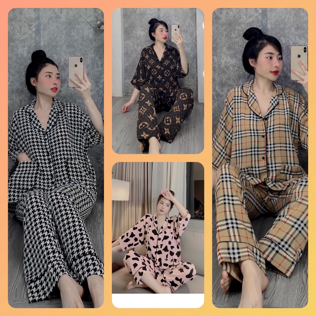 ĐỒ Ngù Pijama Quần Dài-canh dơi- Bộ Mặc Nhà Kate Thái Cao Cấp Hàng Loại 1 Mềm Mại, Thầm Hút Mồ Hôi 40ky-65ky