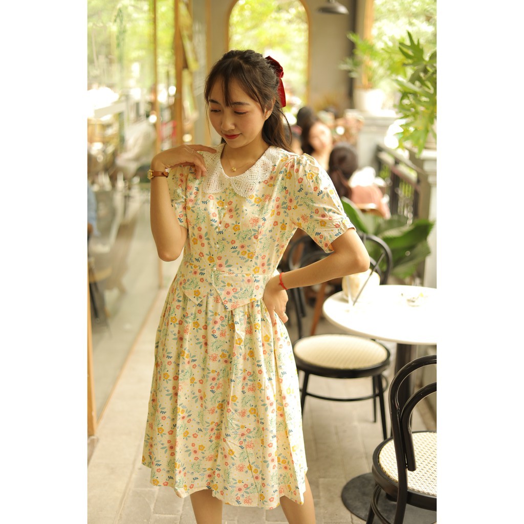 Váy hoa cổ ren siêu xinh