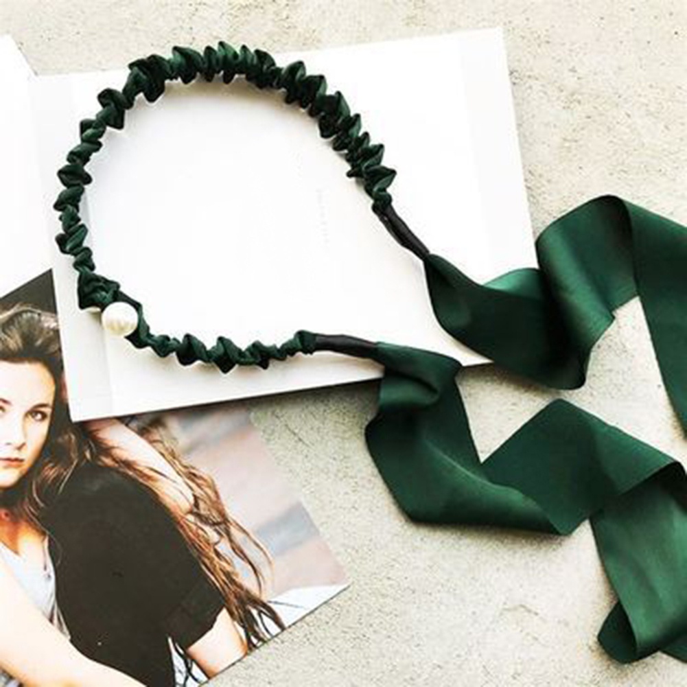 Dây Buộc Tóc Đuôi Ngựa Dài Đính Ngọc Trai Giả Xinh Xắn Cho Nữ