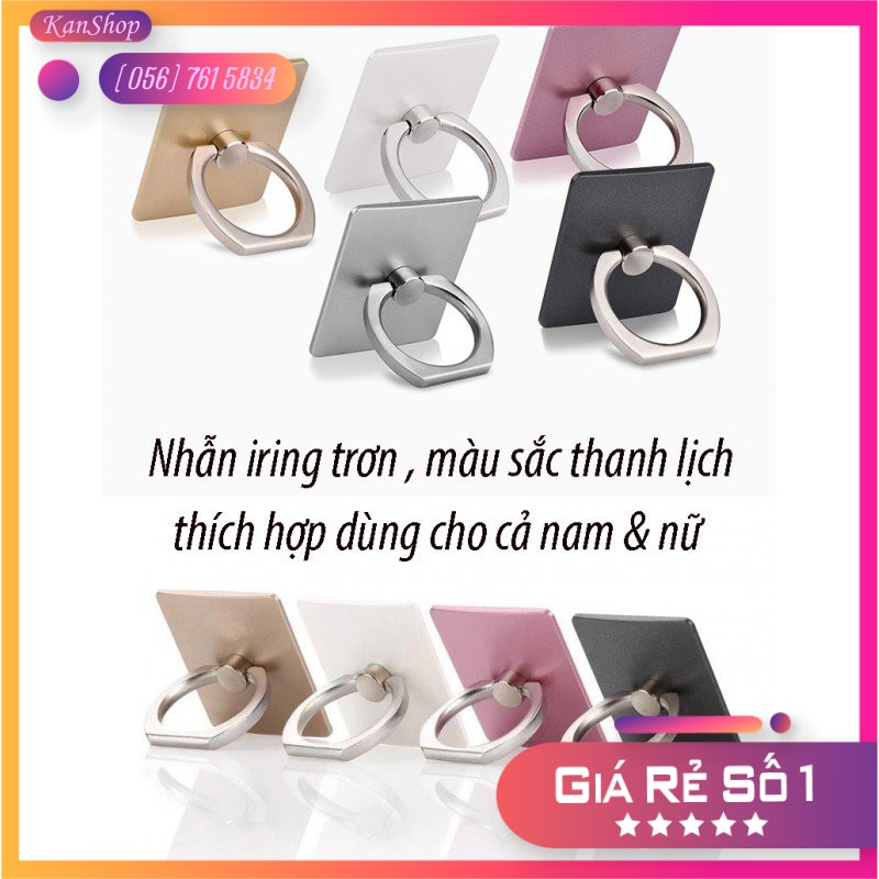 Giá đỡ điện thoại hình nhẫn vuông Trơn Kích thước: 35*30*7mm